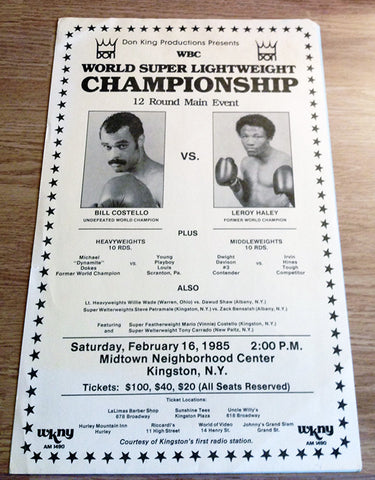 Billy Costello-Leroy Haley Official Onsite Boxing Poster (1985)