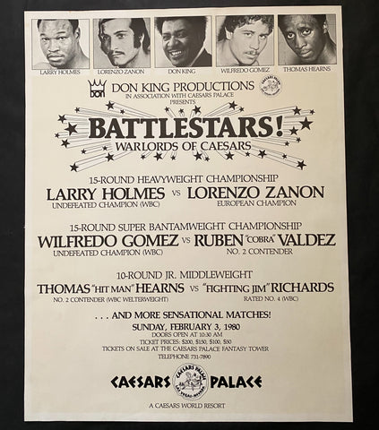 LARRY HOLMES-LORENZO ZANON ON SITE POSTER 1980