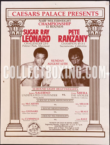 LEONARD, SUGAR RAY / PETE RANZANY POSTER 1979