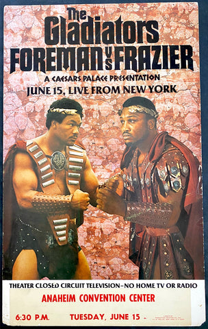 GEORGE FOREMAN VS JOE FRAZIER CLOSED CIRCUIT POSTER 1976