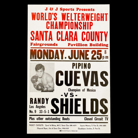 PIPINO CUEVAS VS RANDY SHIELDS CLOSED CIRCUIT POSTER 1979