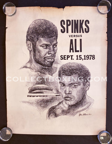 MUHAMMAD ALI VS LEON SPINKS 2 SOUVENIR POSTER 1978