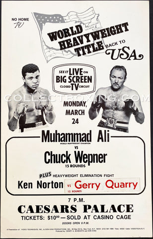 ALI, MUHAMMAD / CHUCK WEPNER CLOSED CIRCUIT POSTER 1975