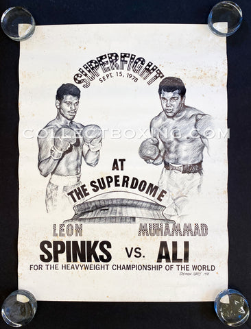 MUHAMMAD ALI VS LEON SPINKS II SOUVENIR POSTER 1978