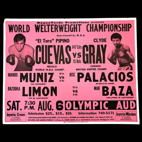 PIPINO CUEVAS VS CLYDE GRAY ON SITE POSTER