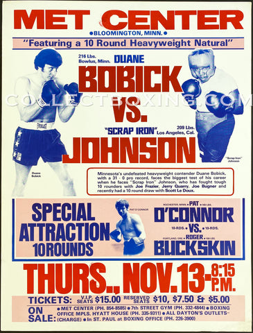 DUANE BOBICK VS GEORGE JOHNSON ON SITE POSTER 1975