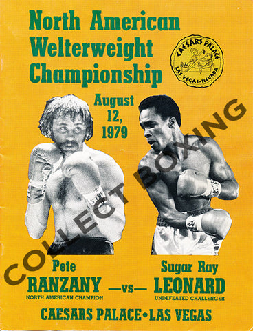 SUGAR RAY LEONARD-PETE RANZANY OFFICIAL PROGRAM (1979)